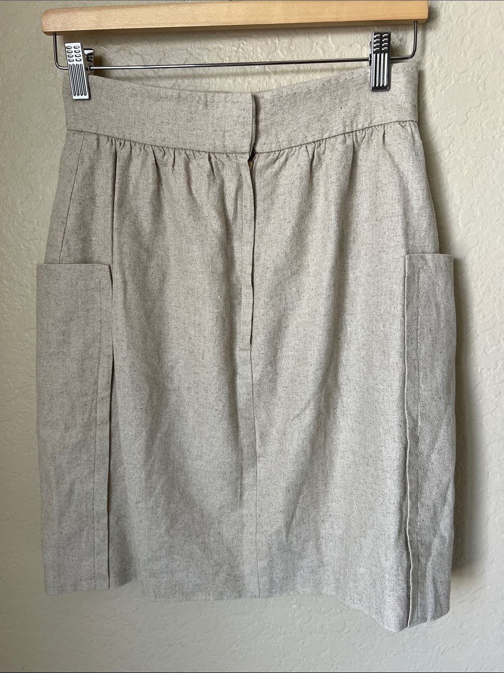 Anthropologie Cartonnier cream linen blend skirt 4 - Picture 5 of 10